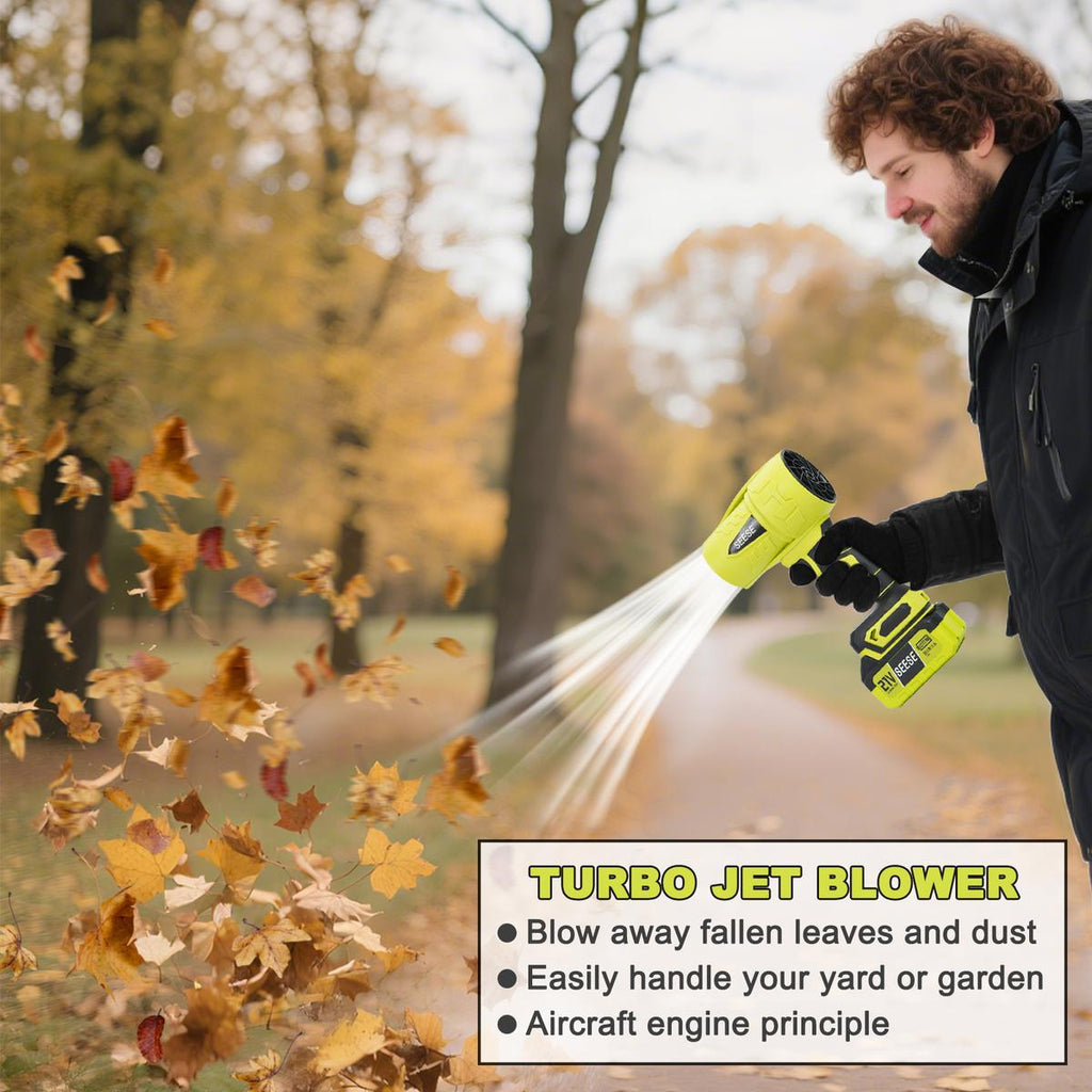 Cordless Turbo Jet Blower – High Power Air Duster for Car Drying & Yard Cleaning